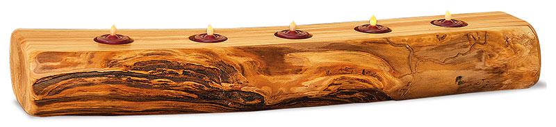 Fireside Log Furniture Flat Candle Holder