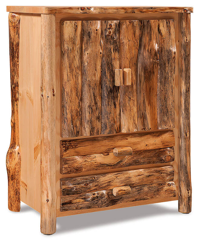 Fireside Log Furniture 2 Drawer Armoire Rustic Pine
