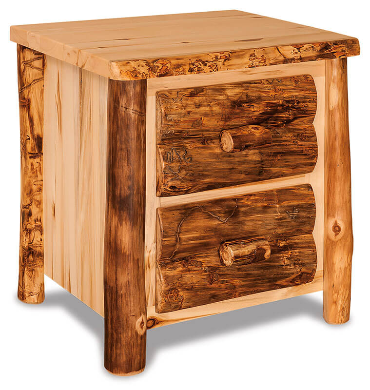 Fireside Log Furniture 2 Drawer Nightstand Aspen