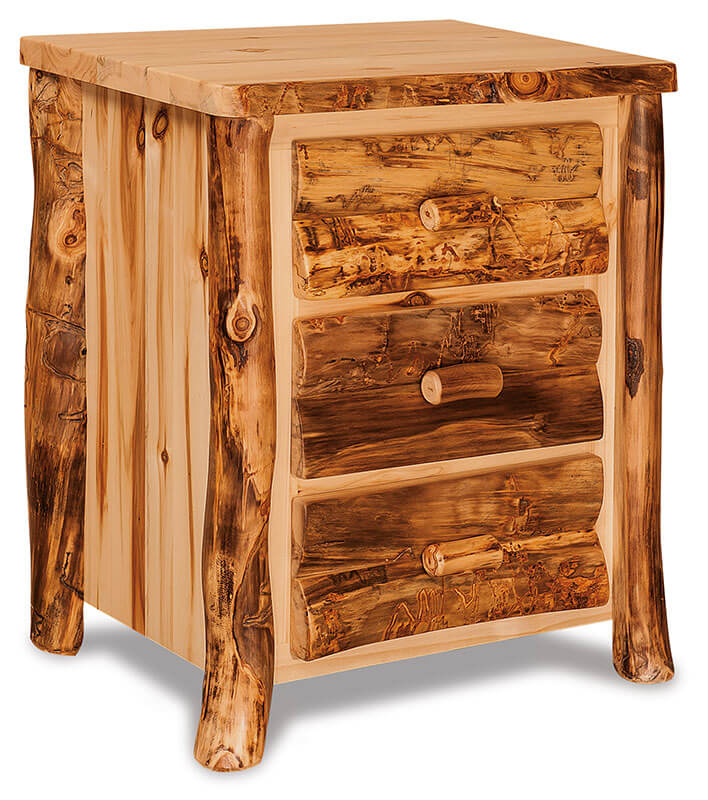 Fireside Log Furniture 3 Drawer Nightstand Aspen