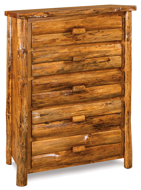 Fireside Log Furniture 5 Drawer Chest Rustic Pine Sealey Stain