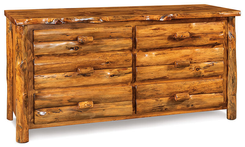 Fireside Log Furniture 6 Drawer Dresser Rustic Pine Sealey Stain