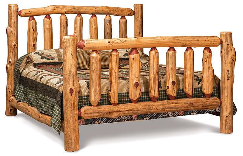 Fireside Log Furniture Extra High King Bed Red Cedar
