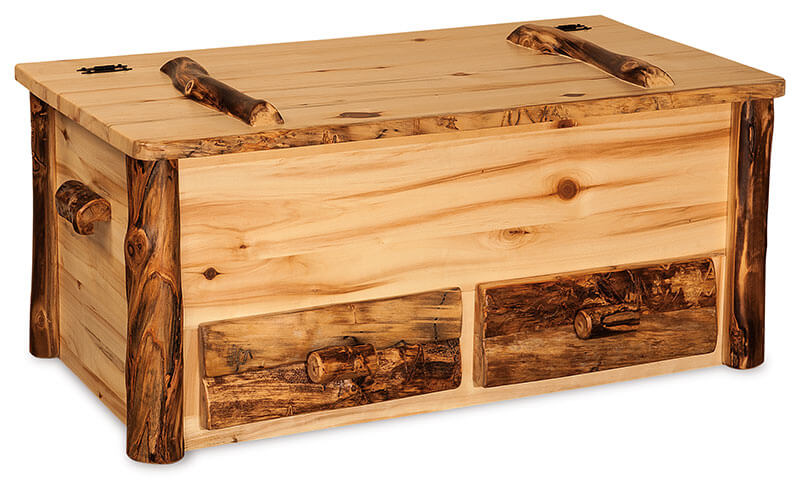 Fireside Log Furniture Hope Chest with Drawers Aspen