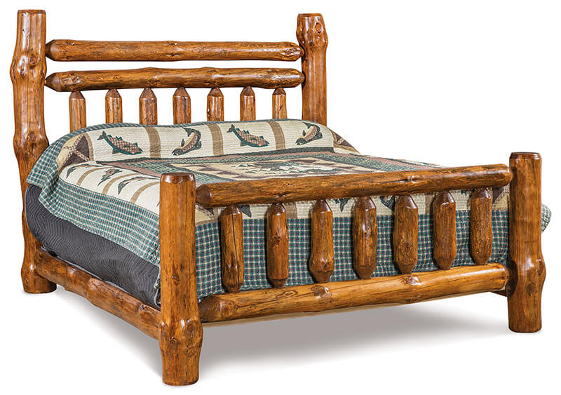 Fireside Log Furniture King Extra Rail Headboard Bed Rustic Pine Sealey Stain
