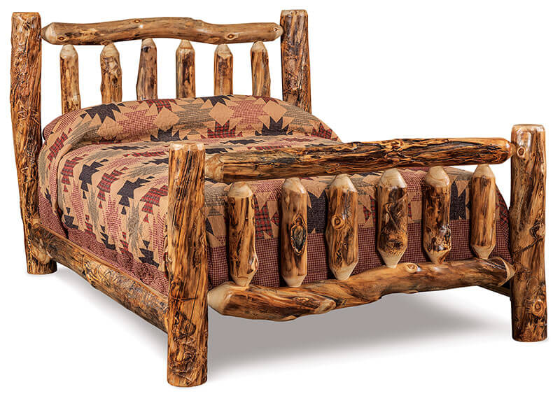 Fireside Log Furniture Queen Bed Aspen