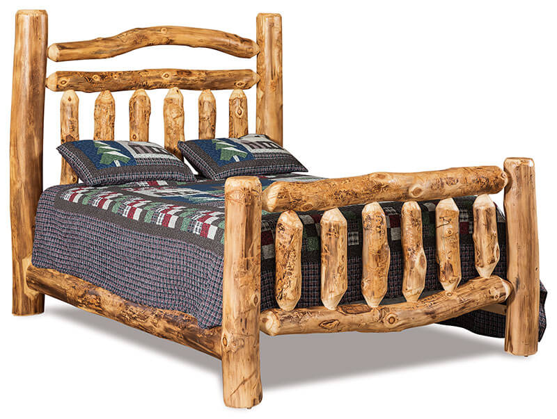 Fireside Log Furniture Queen Extra Rail Headboard Bed Aspen