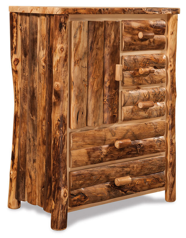 Fireside Log Furniture Side Door Armoire Aspen
