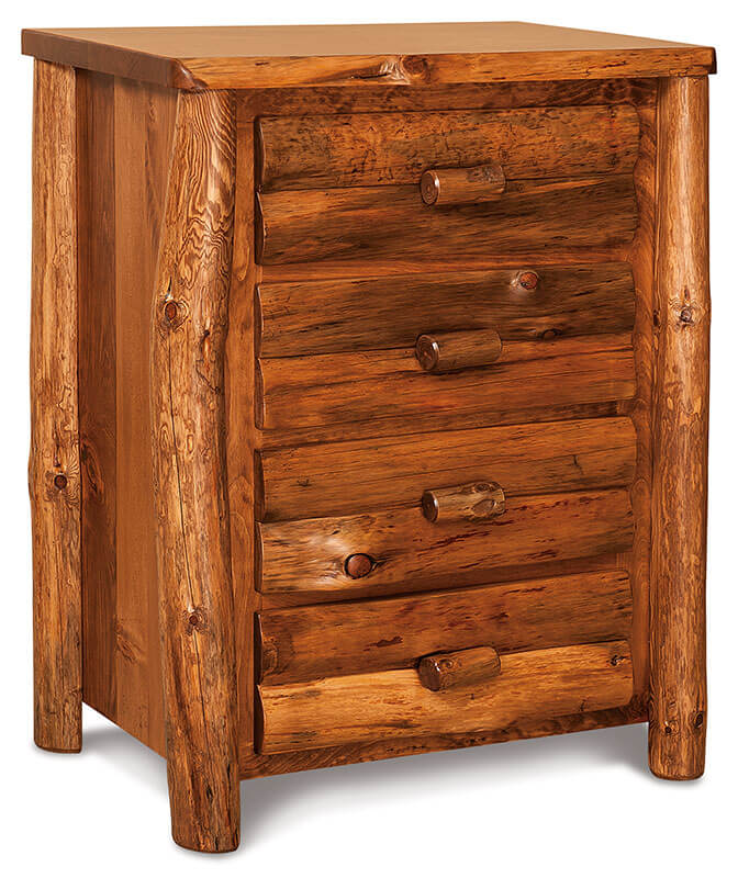 Fireside Log Furniture Small 4 Drawer Chest Rustic Pine SA Stain
