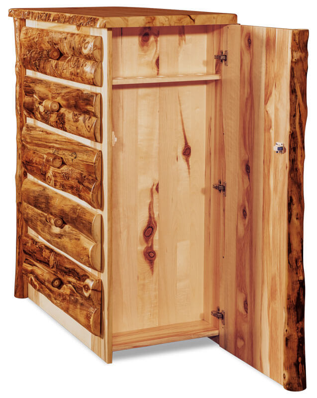 Fireside Log Furniture 5 Drawer Chest with Secret Gun Compartment