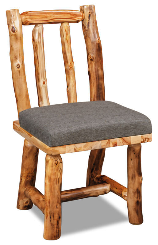 Fireside Log Furniture Side Chair with Upholstered Seat