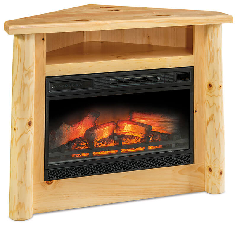 Fireside Log Furniture Corner Fireplace with Opening