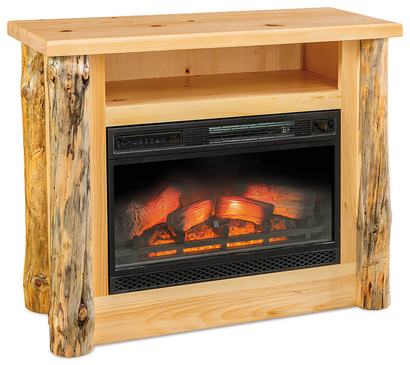 Fireside Log Furniture Fireplace with Opening