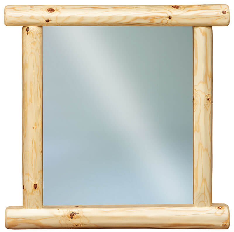 Fireside Log Furniture Mirror Frame w/Mirror