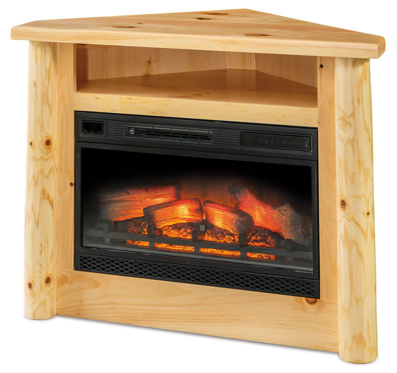 Fireside Log Furniture Corner Fireplace with Opening