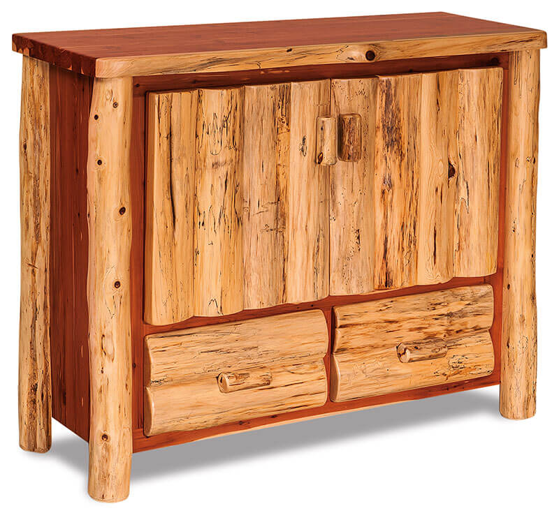Fireside Log Furniture TV Stand with Drawers