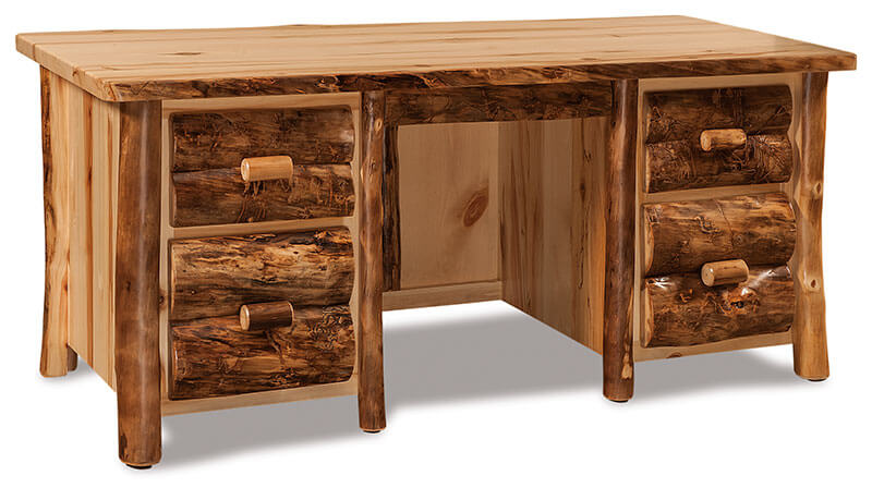 Fireside Log Furniture Double Pedestal Desk