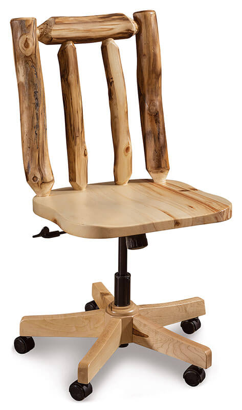 Fireside Log Furniture Swivel with Lift Desk Chair