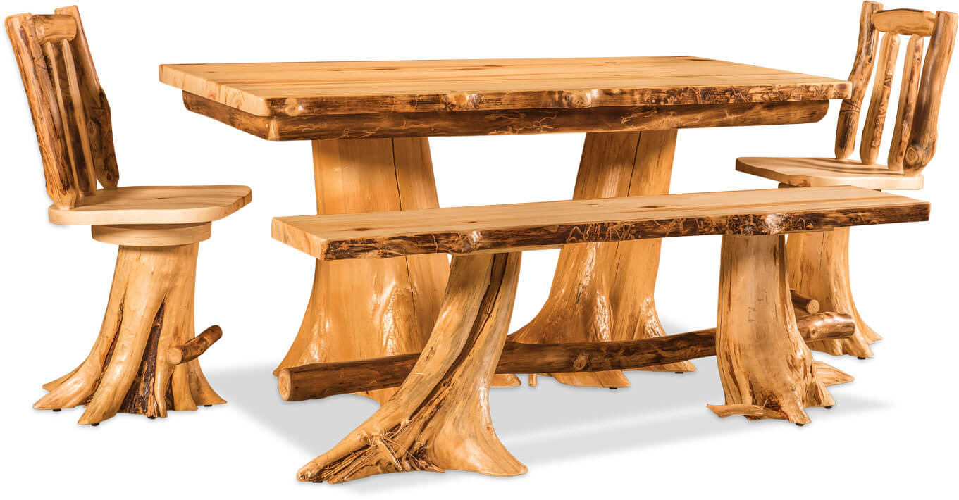 Fireside Log Furniture Dining Room Table and Chairs