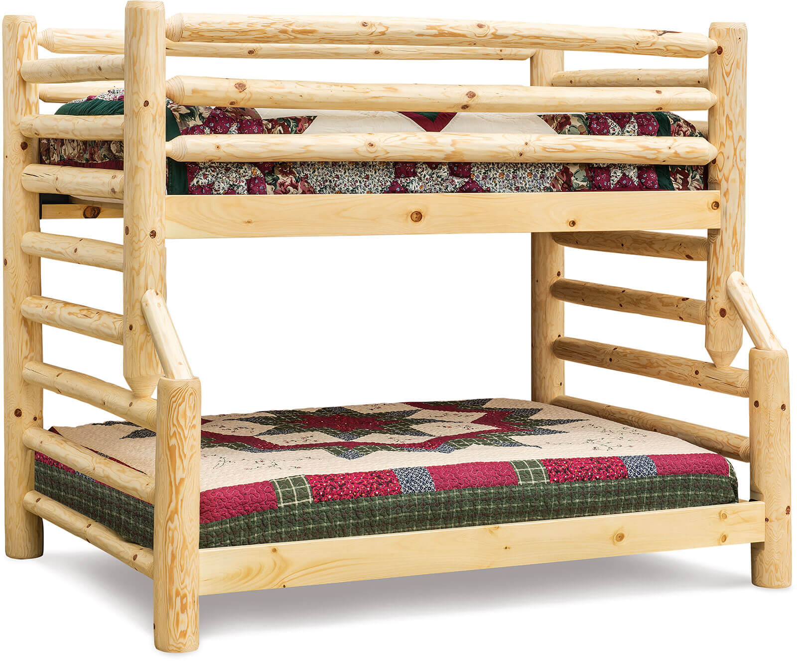 Fireside Log Furniture Econo Full Twin Bunk Bed Plain Pine